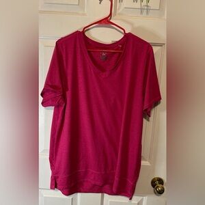 Game time Women's V-Neck Pink Top athletic 2XL